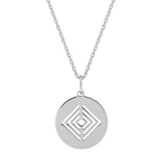 Un collier Femme Argent rhodié motif géométrique moderne et élégant