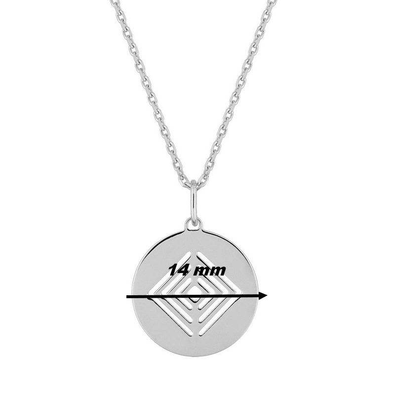 Un collier Femme Argent rhodié motif géométrique moderne et élégant, diamètre