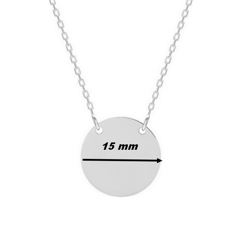 Collier médaille Argent Femme gravable, diamètre