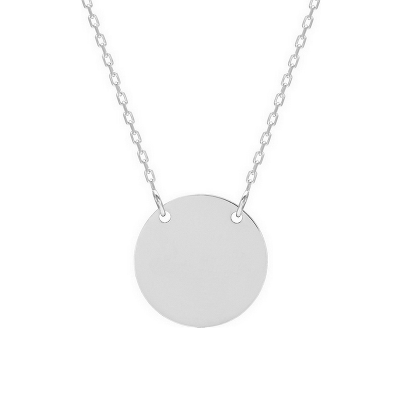 Collier médaille Argent Femme gravable