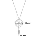 Collier Femme Argent rhodié Attrape-rêve, dimensions