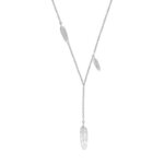 Collier Femme Argent rhodié Plumes Bohême