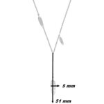 Collier Femme Argent rhodié Plumes Bohême, dimensions