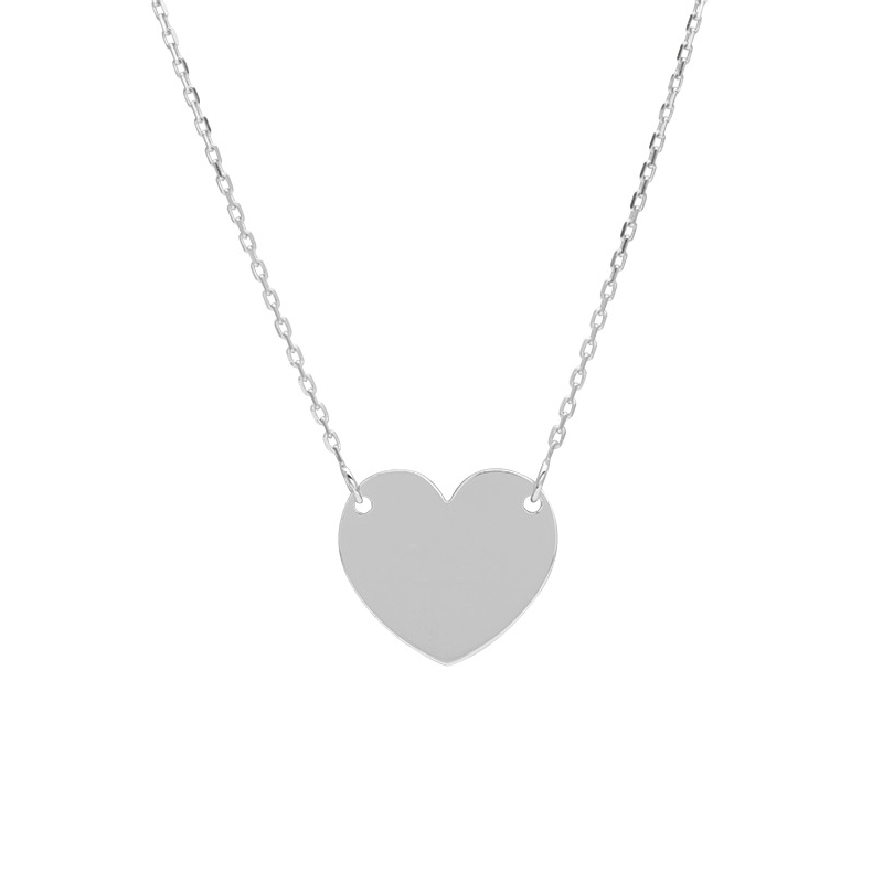 collier-femme-coeur-a-graver-argent-rhodié-des-idees-bijoux-332309 Collier Cœur Femme Argent gravable élégant et intemporel