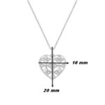Collier Femme Cœur Argent et Oxydes design, dimensions