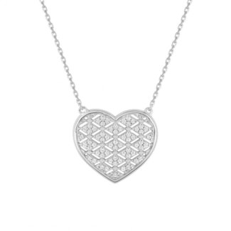 Collier Femme Argent et Oxydes Cœur élégant
