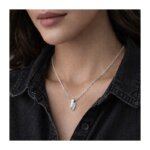 Collier Femme Argent 3 Oxydes moderne porté