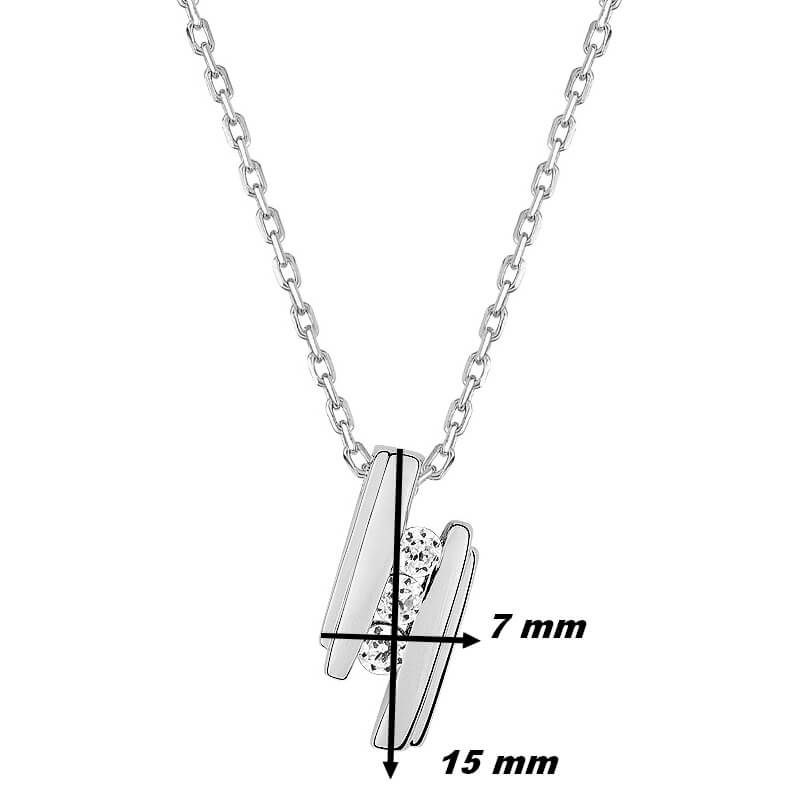 Collier Femme Argent 3 Oxydes moderne, dimensions