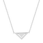 Collier femme triangle argent rhodié – Bijou moderne et élégant