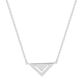 Collier femme triangle argent rhodié – Bijou moderne et élégant