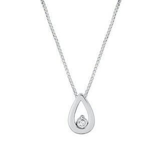 Collier Femme Argent Goutte et Oxyde