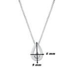 Collier Femme Argent Goutte et Oxyde, dimensions