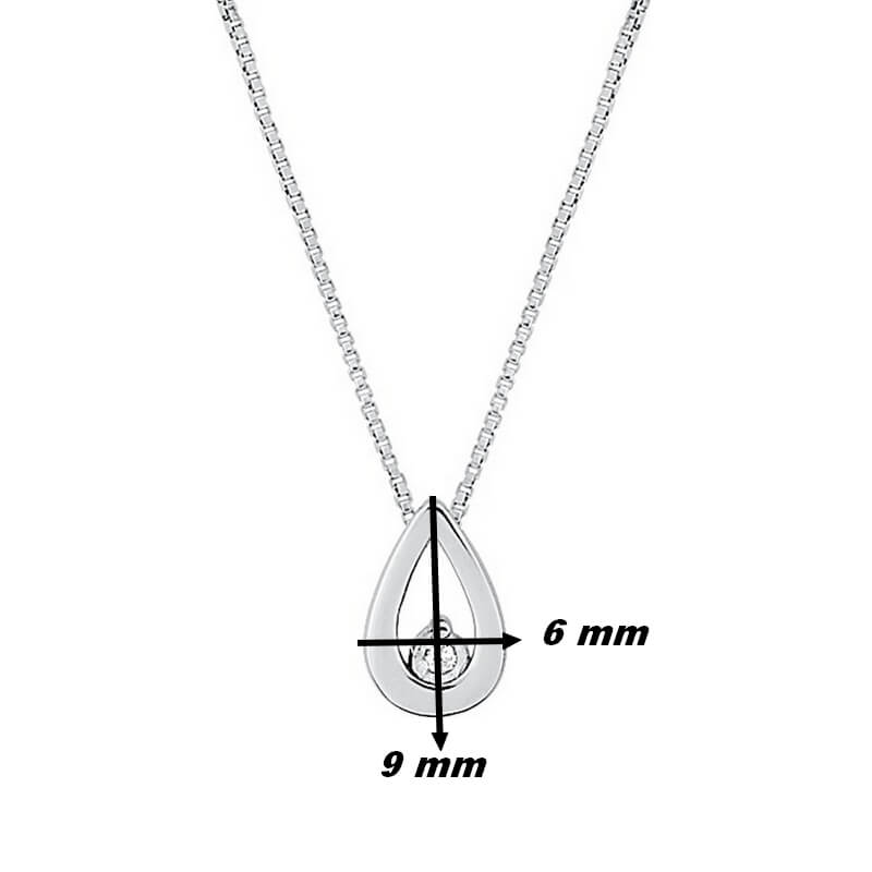 Collier Femme Argent Goutte et Oxyde, dimensions