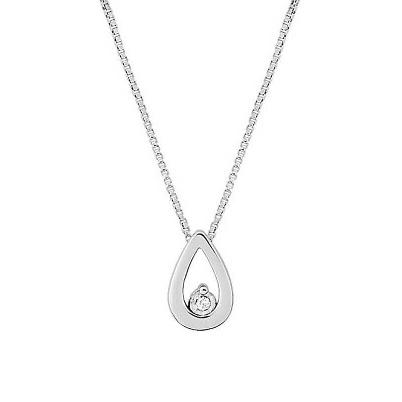 Collier Femme Argent Goutte et Oxyde