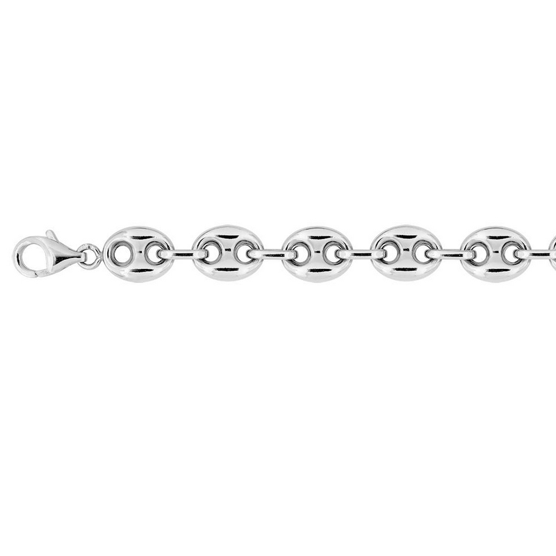 Chaine grain de café Argent creux