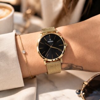 Montre Femme FESTINA F20476/2 Acier doré portée
