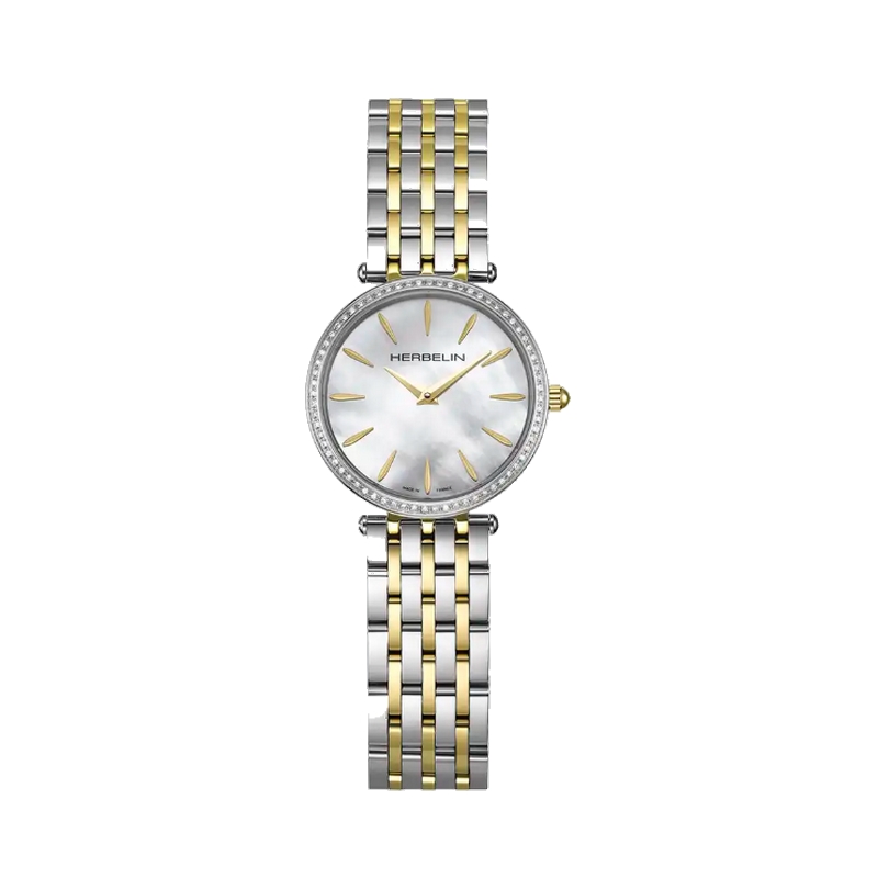 Montre Femme EPSILON HERBELIN Diamants 17116BT68Y19 Nacre et Acier inoxydable bicolore