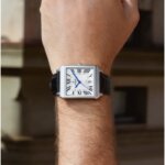 Montre Homme FESTINA rectangulaire Cuir noir et Acier F20681/1 porté