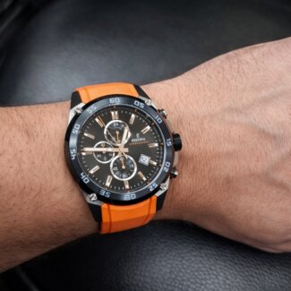Montre FESTINA Homme F20330/4 caoutchouc orange chronographe, portée