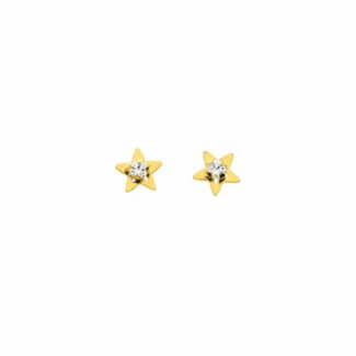 Boucles d’oreilles Étoile Or jaune et Oxydes