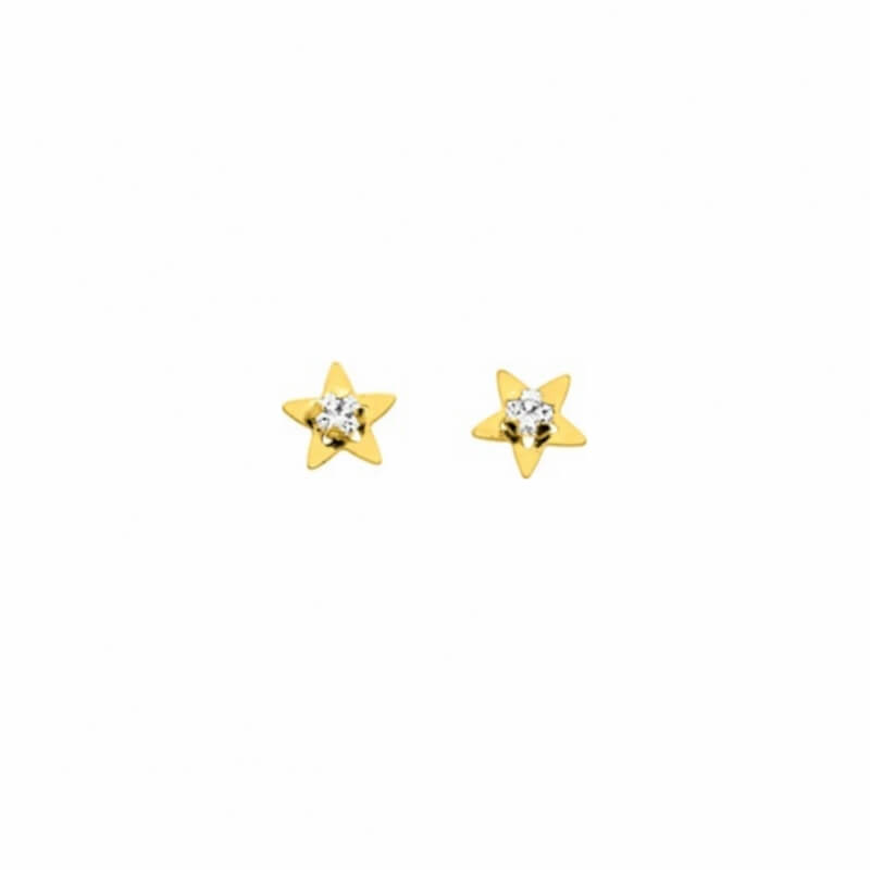 Boucles d’oreilles Étoile Or jaune et Oxydes