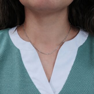 Chaîne maille alternée 1+3 Argent 2.5 mm portée