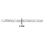 Chaîne Argent homme 1+3 alternée 5 mm, largeur