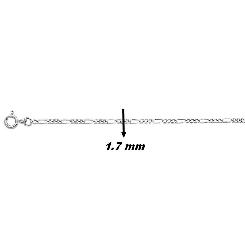 Chaîne alternée 1+3 Argent Femme 1.7 mm – Élégance Fine et Moderne, largeur