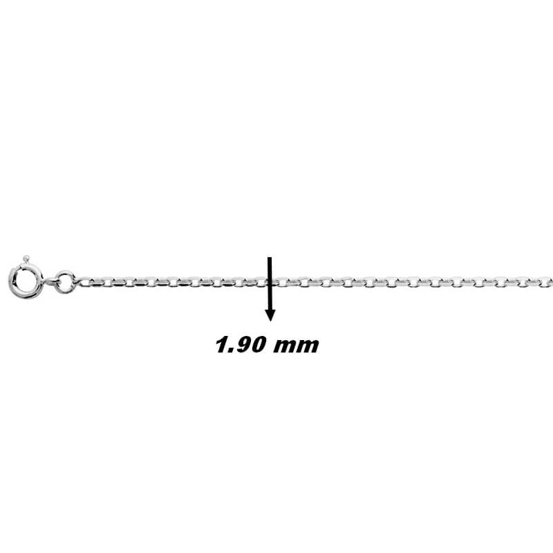 Chaîne Forçat mixte Argent 1.90 mm – Élégance Fine & Brillance Intemporelle, largeur