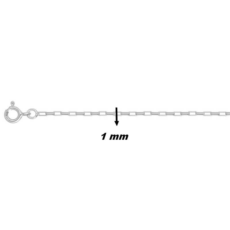 Chaîne femme argent forçat rectangle 1 mm : la finesse qui sublime chaque détail, largeur