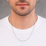 Chaîne homme forçat argent 2.5 mm – longueur 55 cm idéale. Solide, élégante et moderne. Parfaite au quotidien. Livraison rapide. portée