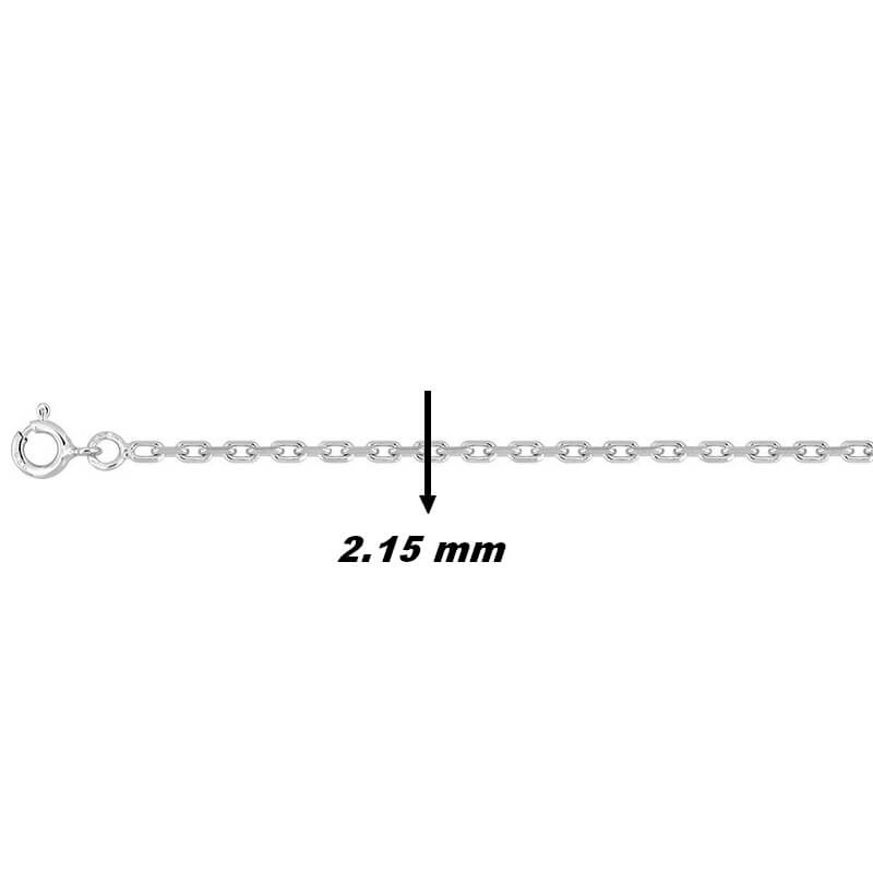 Chaîne forçat Argent mixte 2.15 mm, largeur