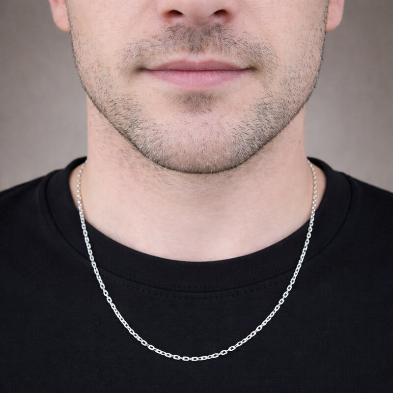 Chaîne forçat Argent mixte 2.15 mm, portée Homme