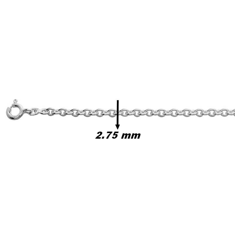 Chaîne Forçat Mixte Argent 2.75 mm – Le Style Affirmé au Quotidien, largeur