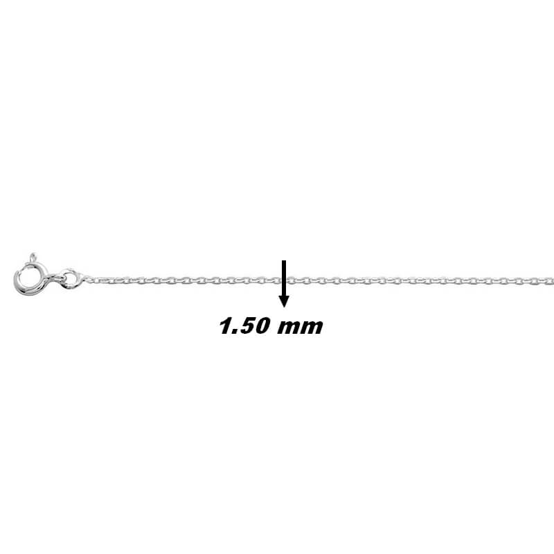 Chaîne Femme Forçat Argent 1.50 mm – Élégance Fine & Intemporelle, largeur.
