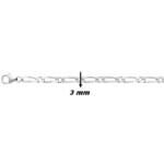 Chaîne Homme Alternée 1+1 Argent 3 mm – Style Moderne et Masculin, largeur