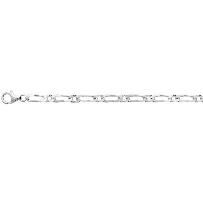 Chaîne Homme Alternée 1+1 Argent 3 mm – Style Moderne et Masculin