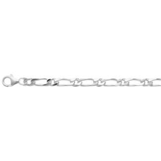 Chaîne Homme Alternée 1+1 Argent 4 mm 55 cm – Style Moderne et Masculin