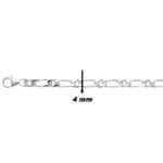 Chaîne Homme Alternée 1+1 Argent 4 mm 55 cm – Style Moderne et Masculin , largeur