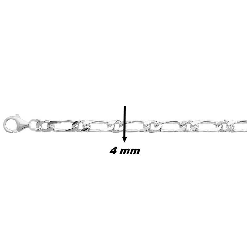 Chaîne Homme Alternée 1+1 Argent 4 mm 55 cm – Style Moderne et Masculin , largeur