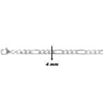 Chaîne maille alternée 1+3 Homme Argent 4 mm – Élégance moderne et style affirmé, largeur