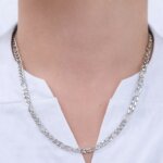 Chaîne Argent homme 1+3 alternée 5 mm portée
