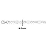 Chaîne Homme alternée Argent 4.5 mm – Style Moderne et Élégance Masculine, largeur.