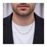 Chaîne Homme alternée Argent 4.5 mm – Style Moderne et Élégance Masculine portée