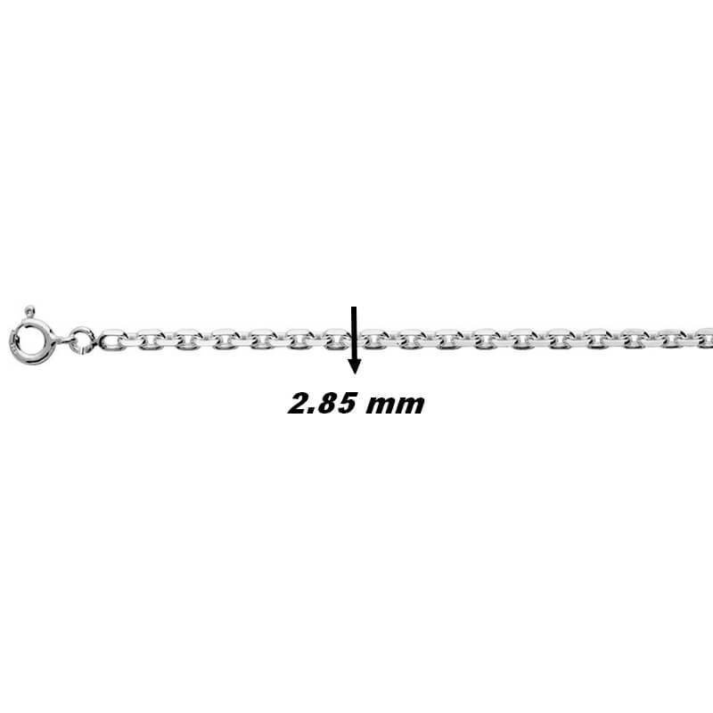 Chaîne Forçat Mixte Argent 2.85 mm, largeur