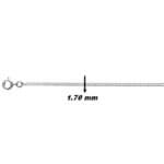 Chaîne mixte maille gourmette Argent 1.70 mm élégante, largeur