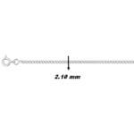 Chaîne maille gourmette mixte Argent 2.10 mm moderne, largeur