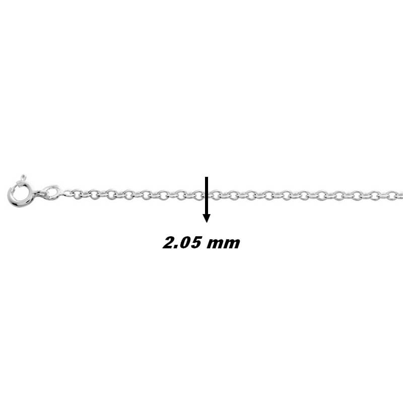 Chaîne Femme Forçat Argent 2.05 mm, largeur