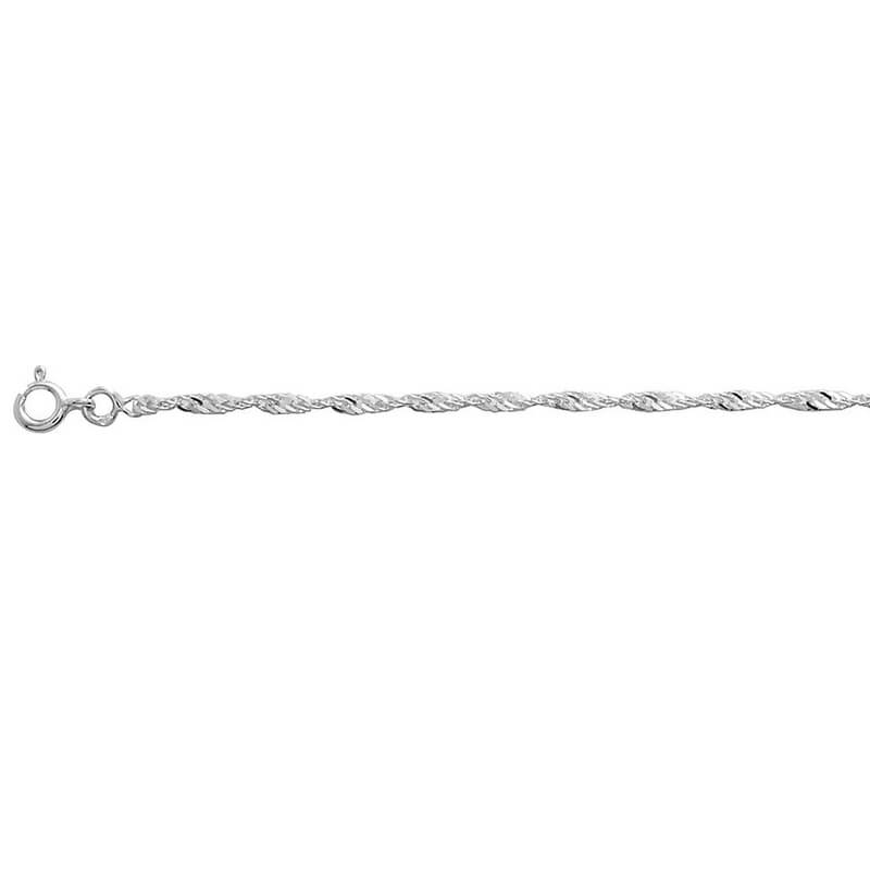 Chaîne femme Singapour argent 2.1 mm : éclat torsadé et élégance lumineuse