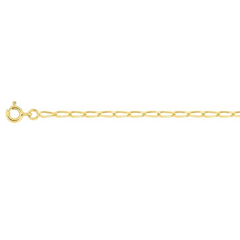 Chaîne Homme maille cheval or jaune 2 mm